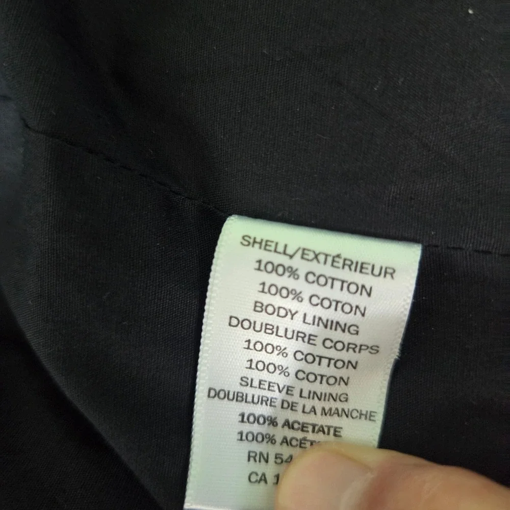 Banana Republic Mens Tailored Fit 2-Button Cotton Blazer Jacket Black 38 Short